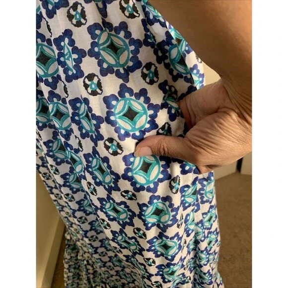 Lucky Brand Maxi Dress XL Cotton Ruffle Resort Summer 100% Cotton Boho Beach - Picture 14 of 16